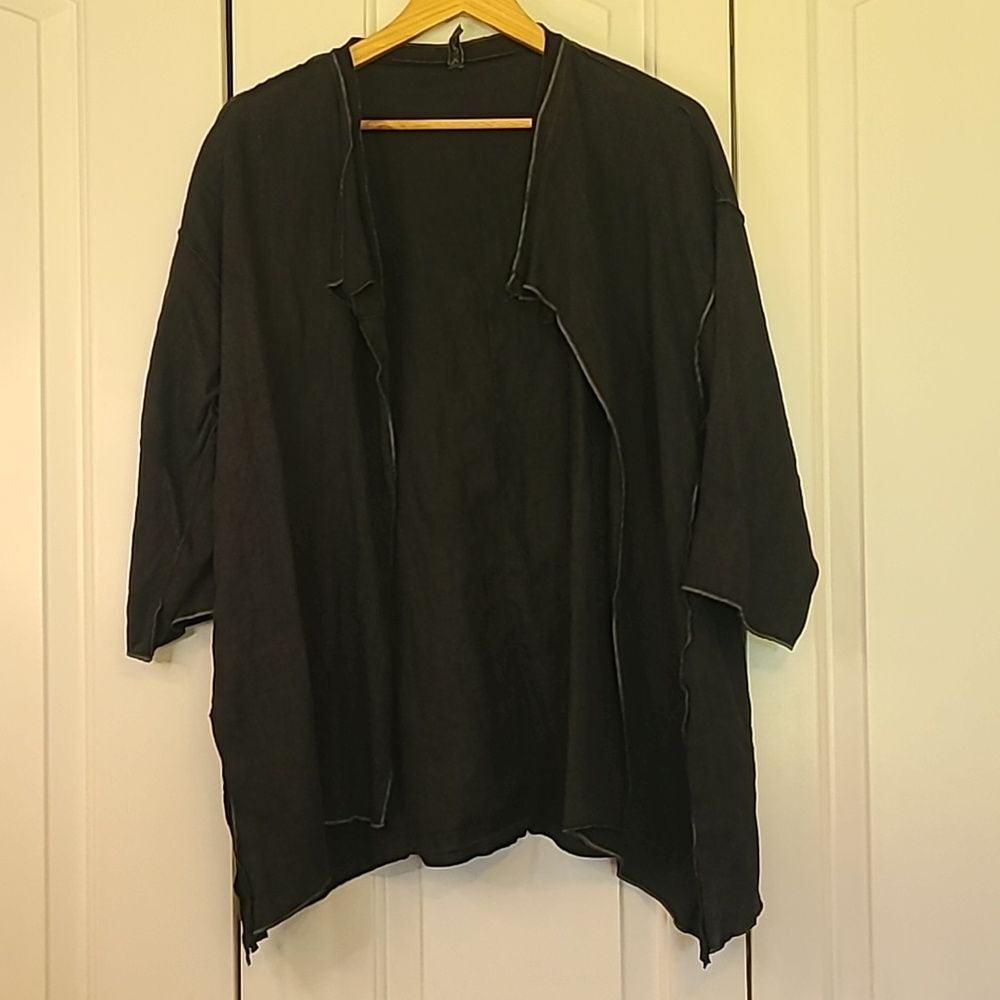 Xiao Open Front Cardigan Duster Linen Lagen Look Look Size XL